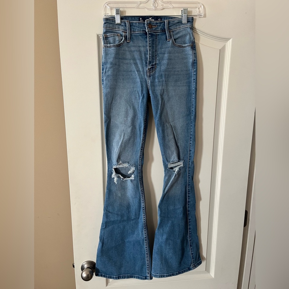 Hollister Vintage Flare Distressed Soft Stretch Medium Was Women's Jeans Size 1